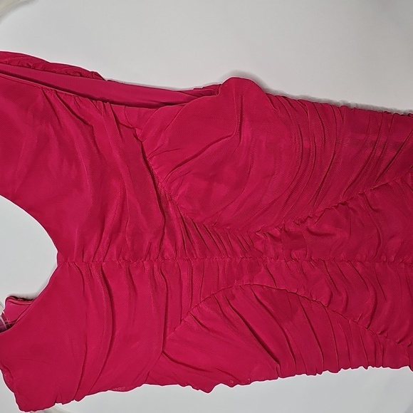 NWOT CLUB L London Alight Fuchsia Pink Ruched Mess Sleeveless Body Con Dress 0 - Picture 5 of 10